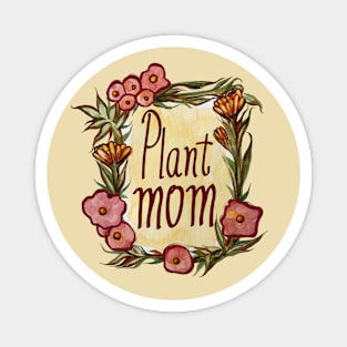 Plant Mom Floral Motif Magnet